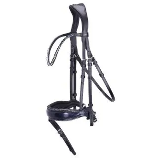 Ogłowie Schockemöhle "Luxury Dressage" Black/Blue/Silver 24h