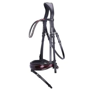 Ogłowie Schockemöhle "Luxury Dressage" Black/Wine/Silver 24h
