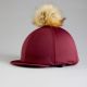 Czapka na kask Premier Equine "Jersey Fayx Fur Pom Pom" Wine
