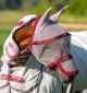 Maska przeciw owadom Horseware "Rambo FlyMask Plus" Oatmeal/Cherry
