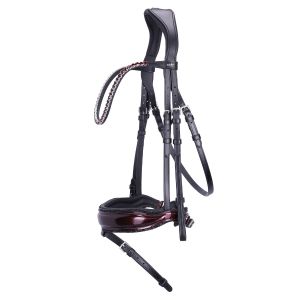 Ogłowie Schockemöhle "Luxury Dressage" Black/Wine/Silver