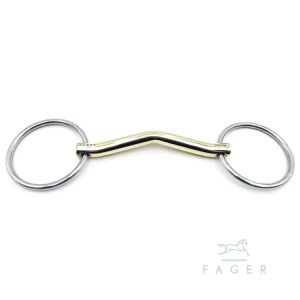Wędzidło Fager "Frans Sweet Gold Loose Rings" 14 mm