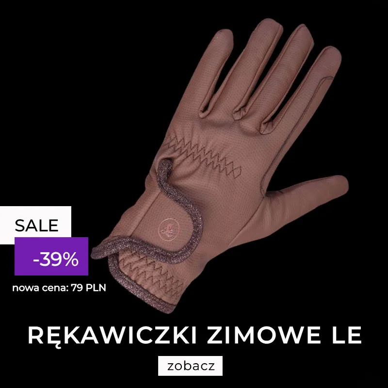 Rękawiczki zimowe Lovequestrian "Brown Gliter" 24h